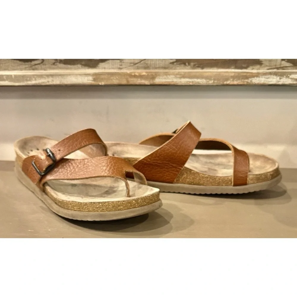 Mephisto Helen Desert Brown Leather Comfort Sandals Size 39 US 8